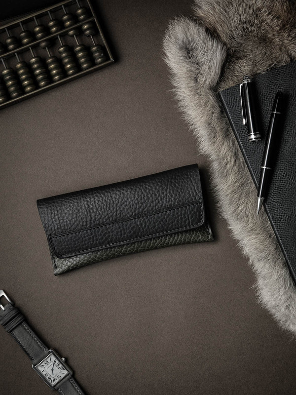 Olive Green Leather Watch Wallet - Bas and Lokes Olive Green Leather Watch Wallet - Bas and Lokes