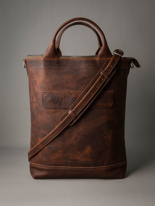 Burgundy Leather Work Tote Bag - Bas and Lokes