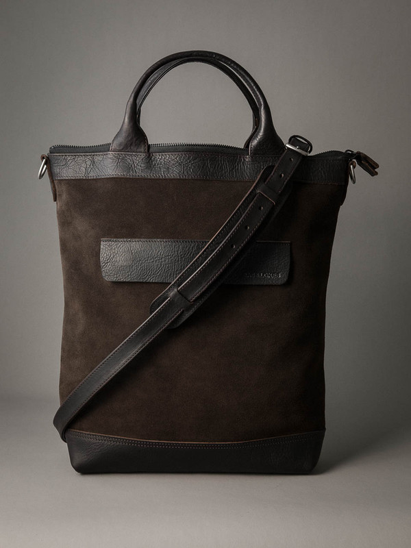 Brown Suede Work Tote Bag - Bas and Lokes
