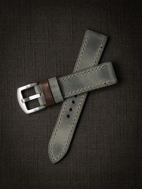 Grey Green Leather Watch Straps - Bas and Lokes