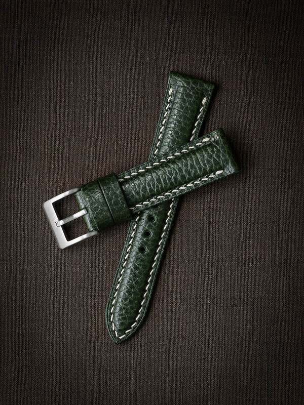 Bas and Lokes Dark Green Handcrafted Leather Watch Strap