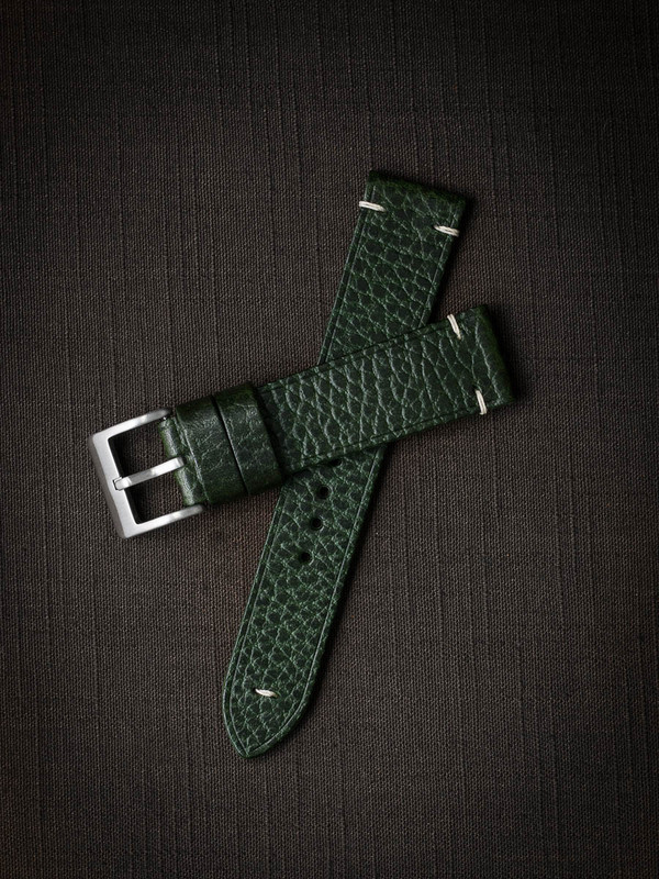 Bas and Lokes Dark Green Handcrafted Leather Watch Strap