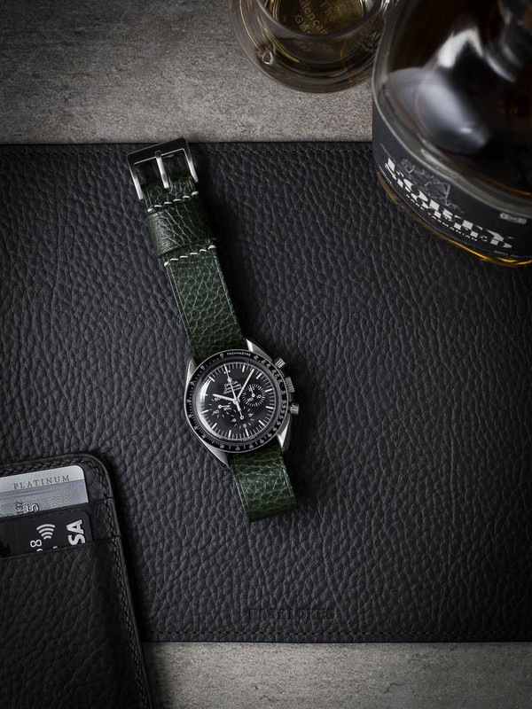 Dark Green Single Pass Watch Strap - Bas and Lokes