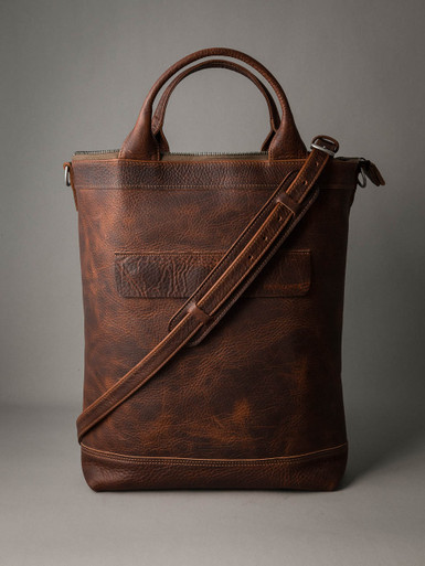 Large tote bag, carryall with leather base and handles