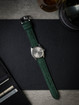 Bas and Lokes green handcrafted suede watch strap