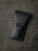 Bas and Lokes black handcrafted leather watch pouch.