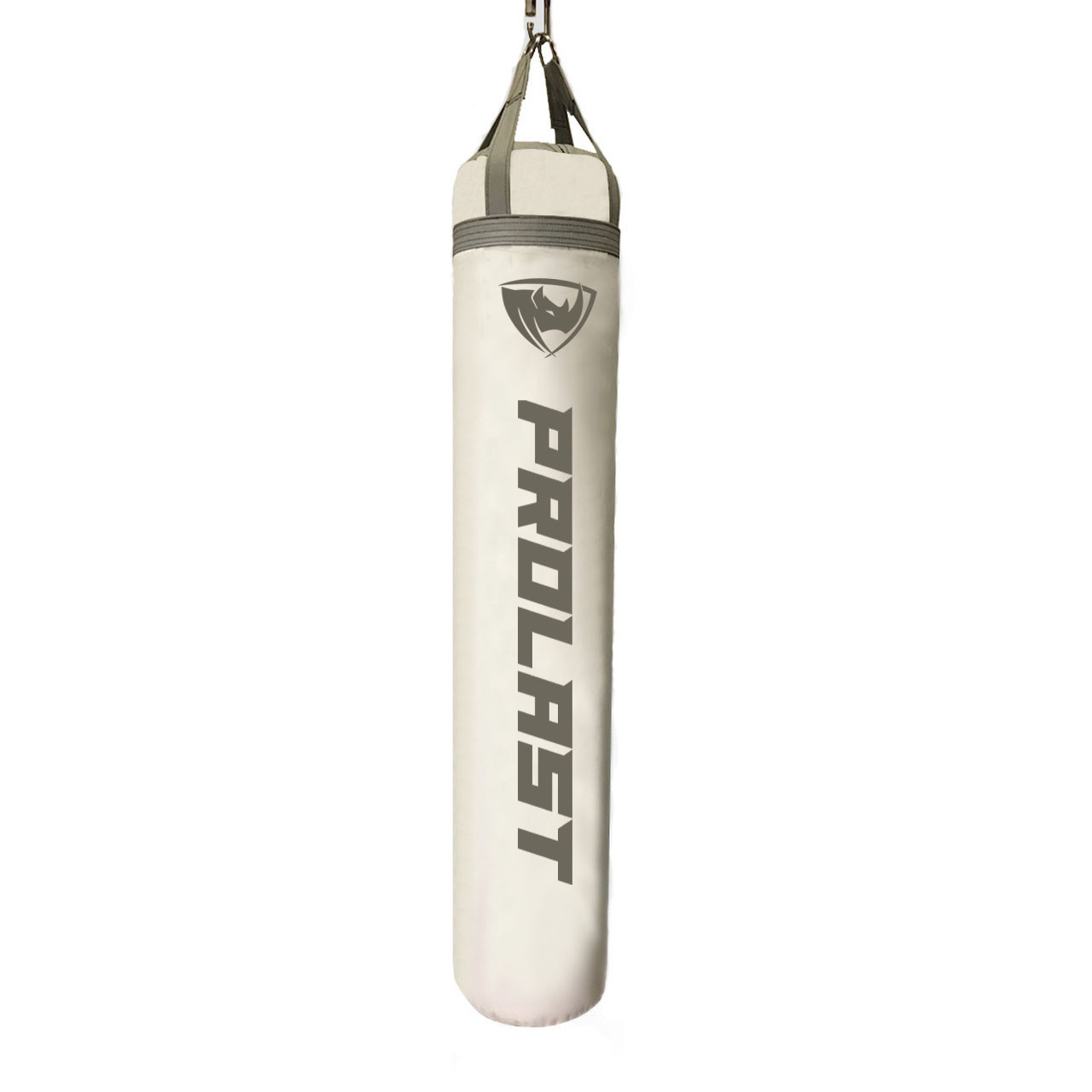 PROLAST Heavy Punching Bag 6 FT 150 LB - Banana Bag Great for Kickboxing,  MMA and Muay Thai. Colored Trims/ Straps ( Black and Red ) 