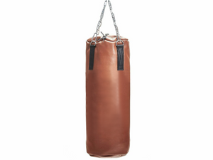 PROLAST RETRO DELUXE TAN LEATHER HEAVY PUNCHING BAG, BLACK TRIM PROLAST RETRO DELUXE TAN LEATHER HEAVY PUNCHING BAG, BLACK TRIM