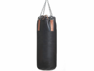 PROLAST RETRO EXECUTIVE BLACK LEATHER HEAVY PUNCHING BAG, TAN TRIM PROLAST RETRO EXECUTIVE BLACK LEATHER HEAVY PUNCHING BAG, TAN TRIM