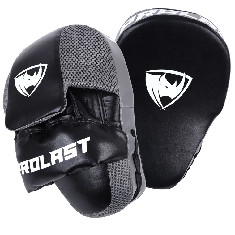 PROLAST RHINO SERIES Pro Leather Punch Mitts (Black/Grey) 