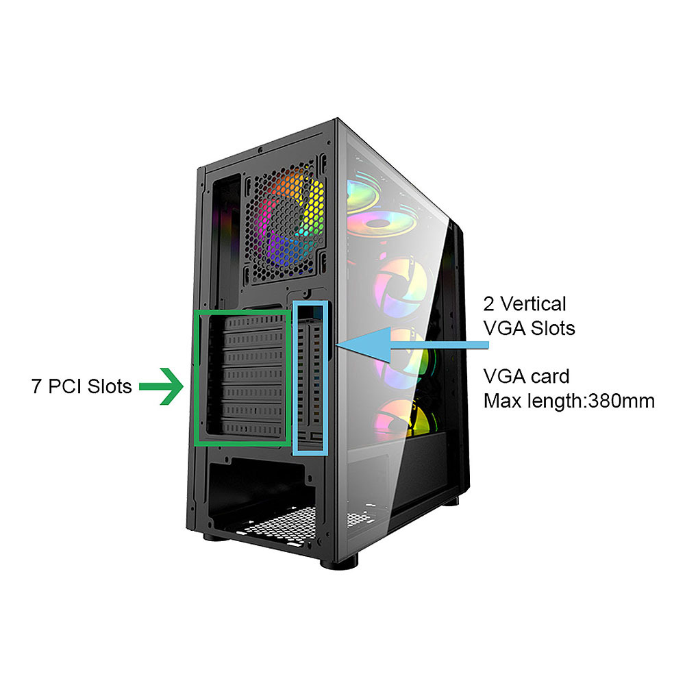 b-BlackWidow-RGB Black PCI & Vertical GPU Slots