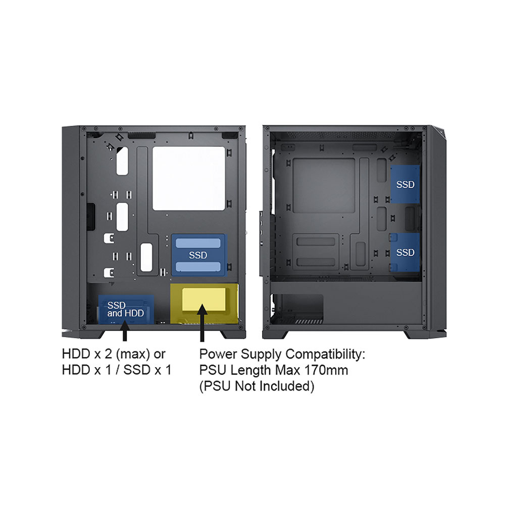 b-Knights-RGB Drive Bay and Power Supply