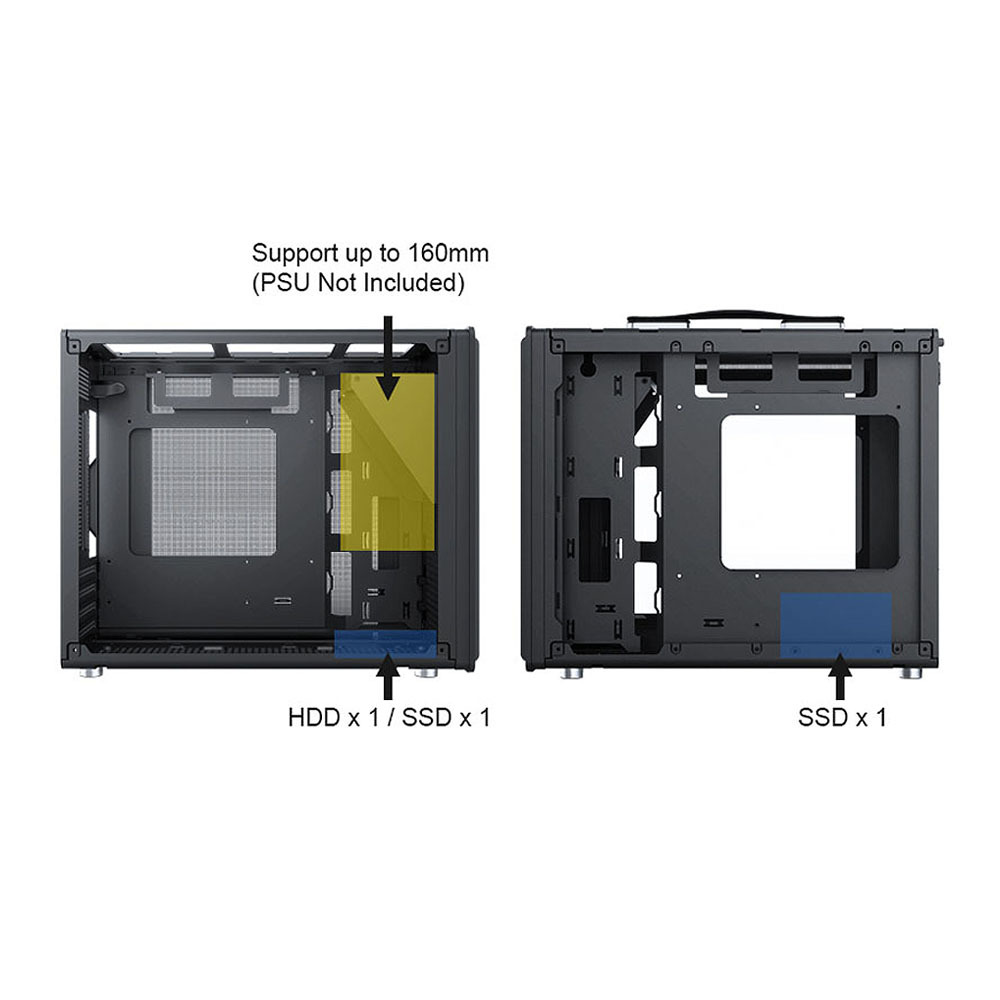 b-Pellucid Mini HDD / SSD Bays & PSU Position