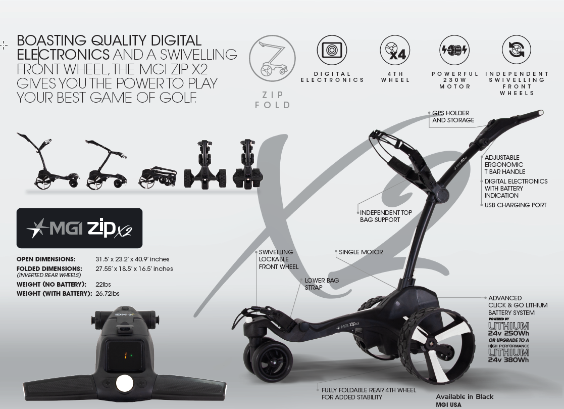 Zip X2 Electric Golf Caddy Morton Golf Sales