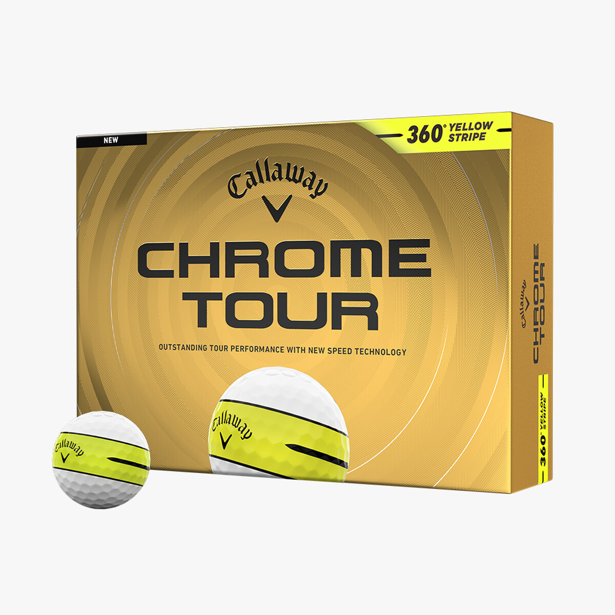 Callaway - Chrome Tour 360 Yellow Stripe Golf Balls | Morton Golf