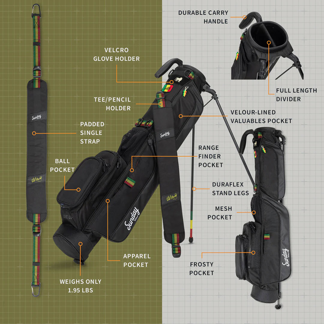 Sunday Golf - Bob Marley Loma Carry Bag | Morton Golf Sales