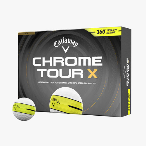 Callaway Chrome Tour X 360 Yellow Stripe Golf Balls