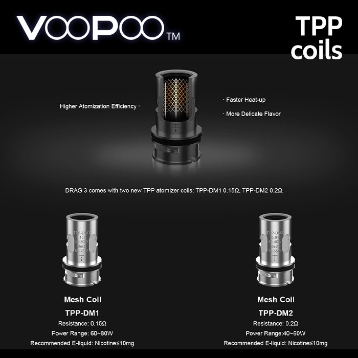 3 pack VooPoo TPP atomisers 3 pack VooPoo TPP atomisers