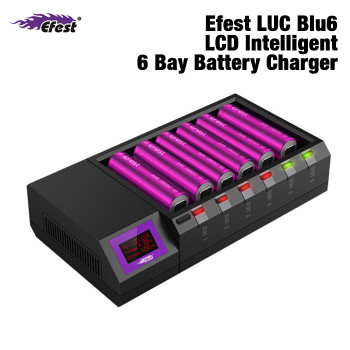 Efest LUC Blu6 LCD Intelligent 6 Bay Battery Charger Efest LUC Blu6 LCD Intelligent 6 Bay Battery Charger