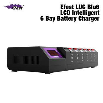 Efest LUC Blu6 LCD Intelligent 6 Bay Battery Charger Efest LUC Blu6 LCD Intelligent 6 Bay Battery Charger