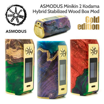 ASMODUS Gold Edition Minikin 2 Kodama 180w Hybrid Stabilized Wood Box Mod ASMODUS Gold Edition Minikin 2 Kodama 180w Hybrid Stabilized Wood Box Mod