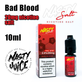 Bad Blood – Nasty Salt e-liquid – 10ml - 20mg nicotine salt