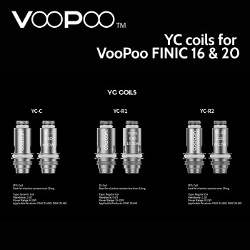 5 pack - YC Atomisers for VooPoo FINIC 5 pack - YC Atomisers for VooPoo FINIC