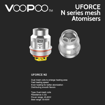 5 pack - VooPoo UFORCE N series mesh atomisers 5 pack - VooPoo UFORCE N series mesh atomisers