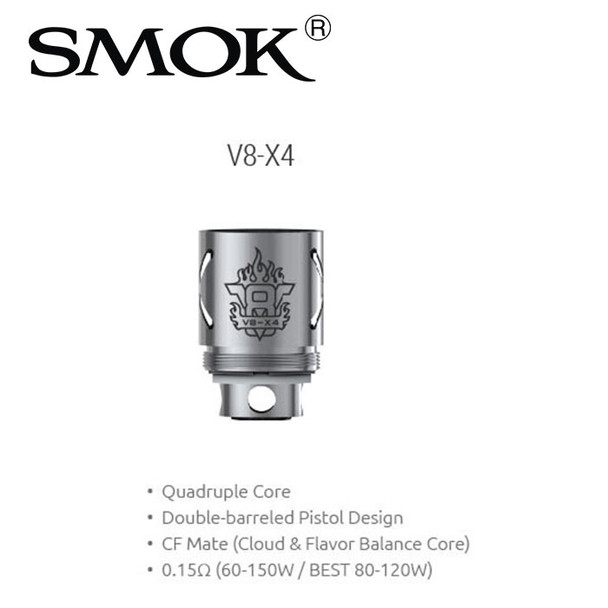 5 pack - SMOK V8-X4 0.15ohm quad core atomisers