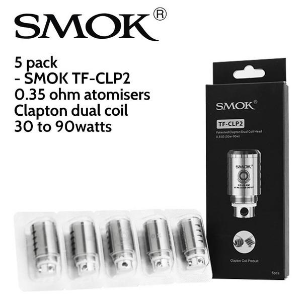 5 pack - SMOK TF-CLP2 atomisers - 0.35ohm
