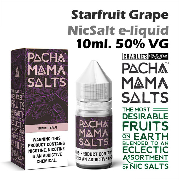 Starfruit Grape – Pacha Mama NicSalt e-liquid by Charlies Chalk Dust 10ml