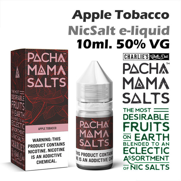 Apple Tobacco – Pacha Mama NicSalt e-liquid by Charlies Chalk Dust 10ml