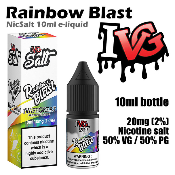 Rainbow Blast – I VG Salt Nic e-liquids – 50% VG – 10ml - 20mg nicotine