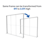 Lumen 96in can be converted From 8ft to 6.5ft height
