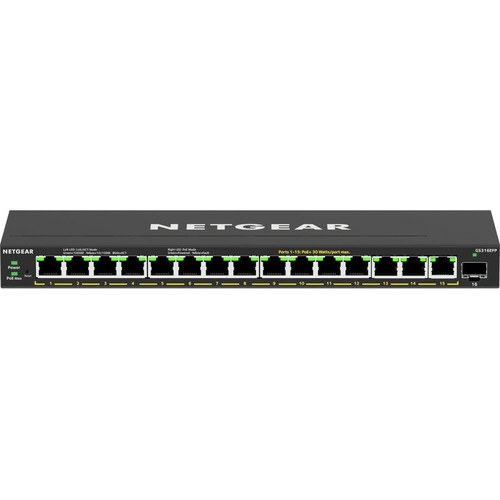 Netgear 16-Port High-Power PoE+ Gigabit Ethernet Plus Switch (231W) with 1  SFP Port GS316EPP-100NAS 