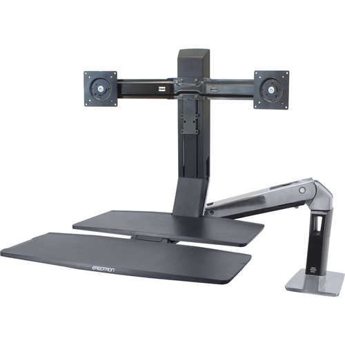 Ergotron WorkFit Mounting Arm for Flat Panel Display - Polished Black 24-316-026
