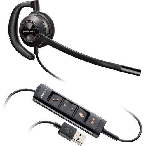 Plantronics Corded Headset with USB Connection - Mono - USB - Wired - Over-the-ear - Monaural - Supra-aural - Noise Canceling
