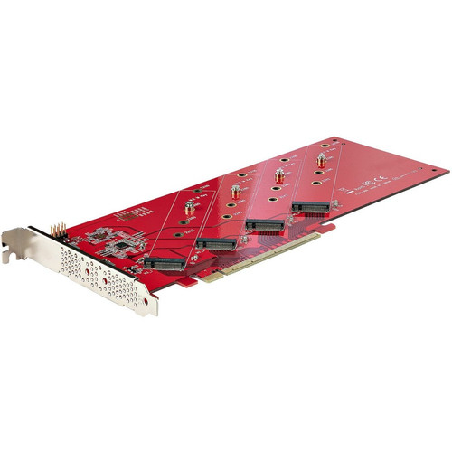 StarTech.com Quad M.2 PCIe Adapter Card, x16 Quad NVMe or AHCI M.2 SSD to PCI Express 4.0, Up to 7.8GBps/Drive, For 2242/2260/2280/22110mm PCIe M-Key M2 SSDs, Bifurcation Required - PC/Linux Compatible QUAD-M2-PCIE-CARD-B