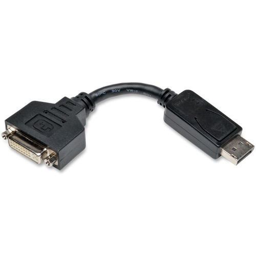 Tripp Lite 6in Displayport to DVI Adapter Video Converter DP-M to DVI-I-F 6" P134-000