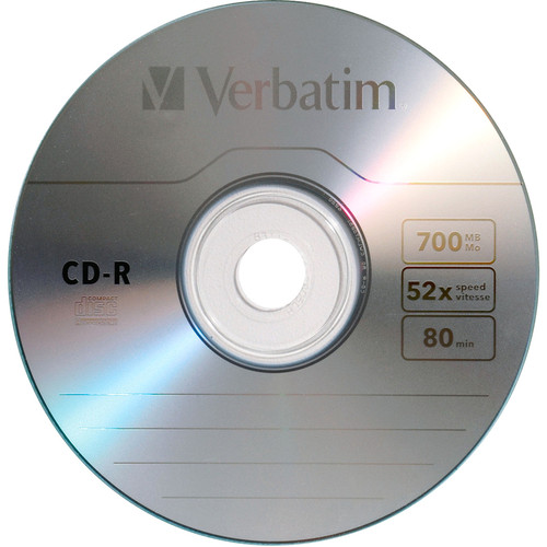 Verbatim CD Recordable Media - CD-R - 52x - 700 MB - 80 Pack Slim Case 94935-8X10PK