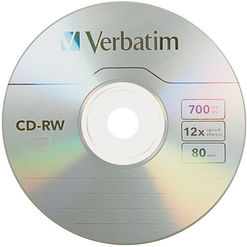 Verbatim CD Rewritable Media - CD-RW - 12x - 700 MB Slim Case 95156-8X10PK