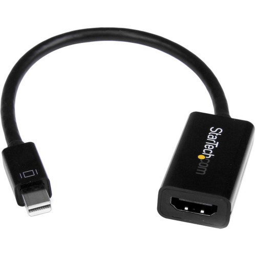 StarTech.com Mini DisplayPort to HDMI 4K Audio / Video Converter - mDP 1.2 to HDMI Active Adapter for UltraBook / Laptop - 4K @ 30 Hz - Black MDP2HD4KS