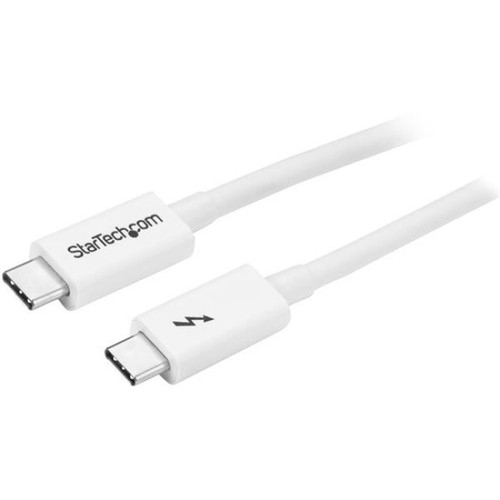 StarTech.com 20Gbps Thunderbolt 3 Cable - 6.6ft/2m - White - 4k 60Hz - Certified TB3 USB-C to USB-C Charger Cord w/ 100W Power Delivery (TBLT3MM2MW) TBLT3MM2MW
