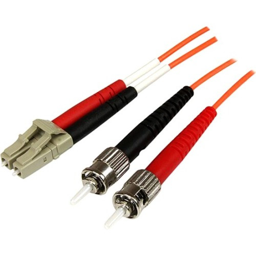 StarTech.com 2m Fiber Optic Cable - Multimode Duplex 50/125 - OFNP Plenum - LC/ST - OM2 - LC to ST Fiber Patch Cable 50FIBPLCST2