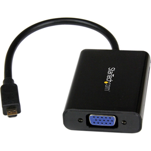 StarTech.com Micro HDMI® to VGA Adapter Converter with Audio for Smartphones / Ultrabooks / Tablets - 1920x1080 MCHD2VGAA2