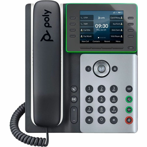 Poly Edge E300 IP Phone - Corded - Corded - Desktop - Black - TAA Compliant 89B51AA#ABA