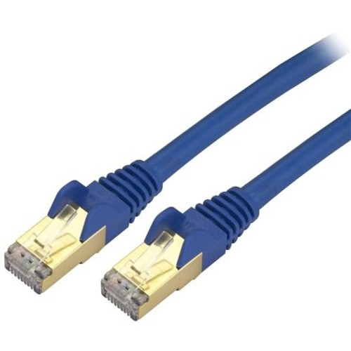StarTech.com 25ft CAT6a Ethernet Cable - 10 Gigabit Category 6a Shielded Snagless 100W PoE Patch Cord - 10GbE Blue UL Certified Wiring/TIA C6ASPAT25BL