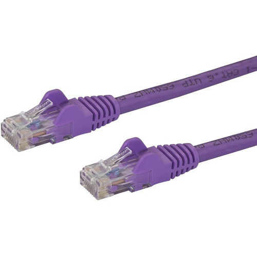 StarTech.com 12ft CAT6 Ethernet Cable - Purple Snagless Gigabit - 100W PoE UTP 650MHz Category 6 Patch Cord UL Certified Wiring/TIA N6PATCH12PL