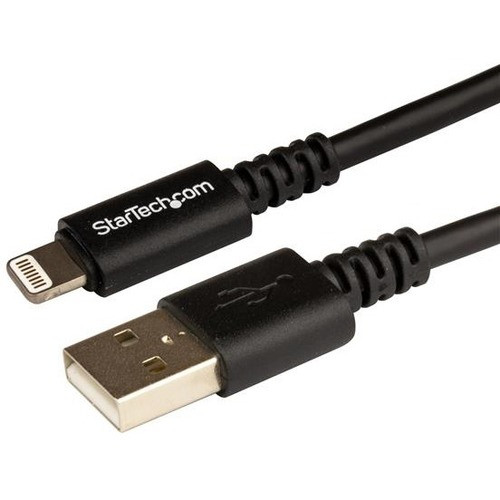 StarTech.com 3m (10ft) Long Black Apple 8-pin Lightning Connector to USB Cable for iPhone / iPod / iPad USBLT3MB