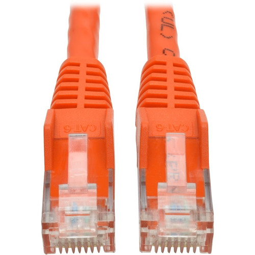 Tripp Lite by Eaton Cat6 Gigabit Snagless Molded UTP Patch Cable (RJ45 M/M), Orange, 15 ft N201-015-OR